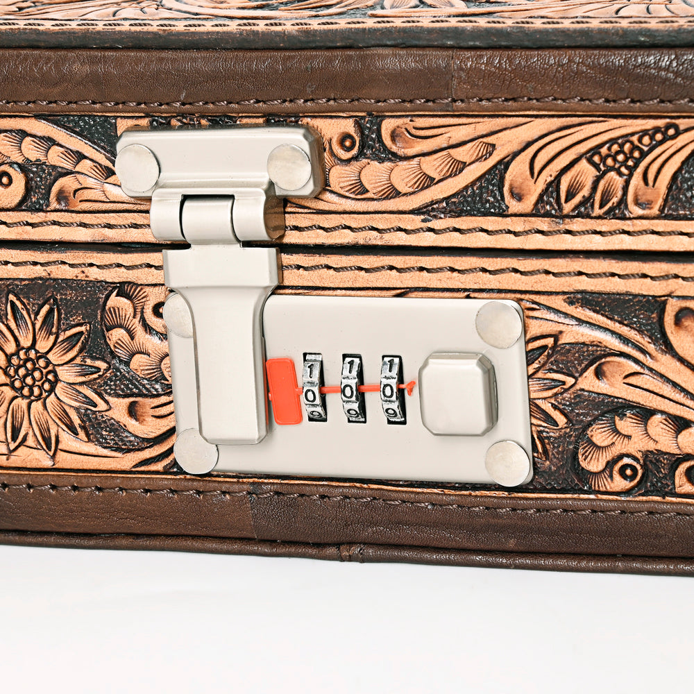 American Darling Jewelry Case Hand Tooled Hair-On Genuine Leather Women Bag Western Handbag Purse