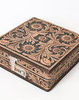 American Darling Jewelry Case Hand Tooled Hair-On Genuine Leather Women Bag Western Handbag Purse