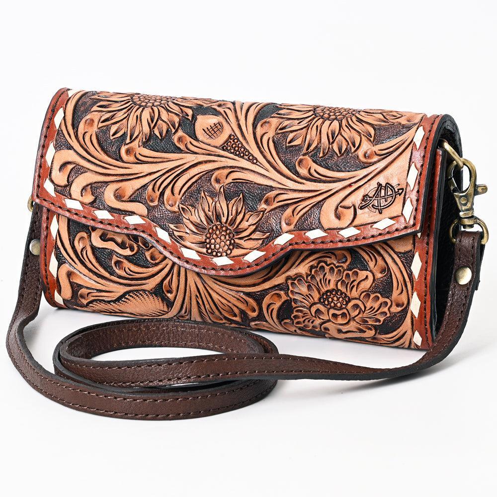 ADBGA381 American Darling Hand Tooled Genuine Leather Women Bag Western Handbag Purse
