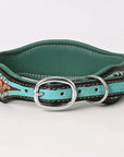 HILASON Western Genuine Leather Heavy Duty Dog Collar Floral Tooled