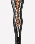 HIlason Genuine Leather Dog Collar Hand Tooled