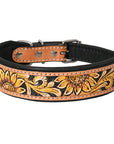 HILASON Western Genuine Leather Heavy Duty Hand Painted Dog Collar