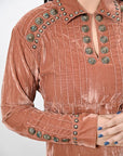 American Darling Velvet Women shirt dress Tunic Ladies girl Top
