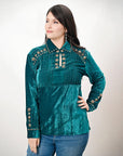 American Darling Velvet Women shirt dress Tunic Ladies girl Top