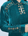 American Darling Velvet Women shirt dress Tunic Ladies girl Top