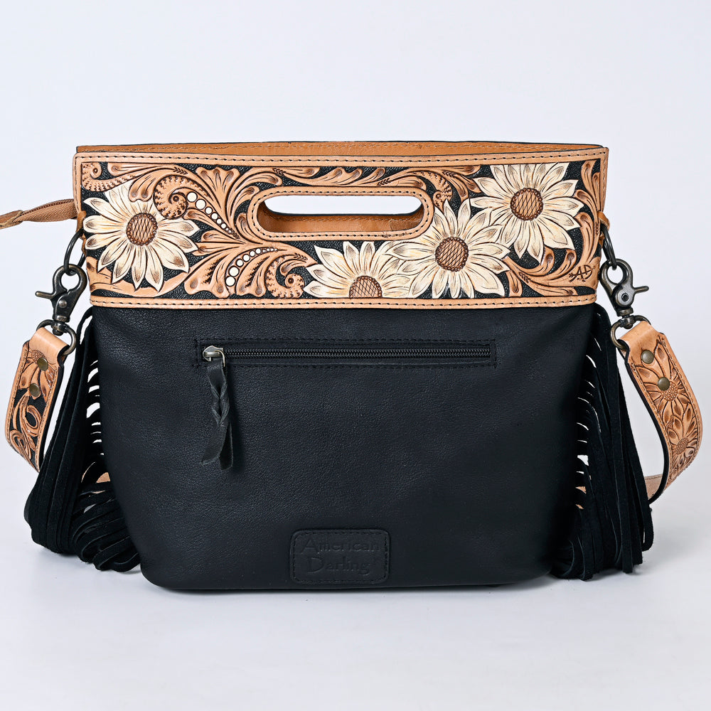 Hand Tooled Saddle Blanket Leather Western Clutch For Women