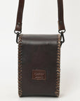 American Darling Cell Phone Holder Hand Tooled Genuine Leather Women Bag Western Handbag