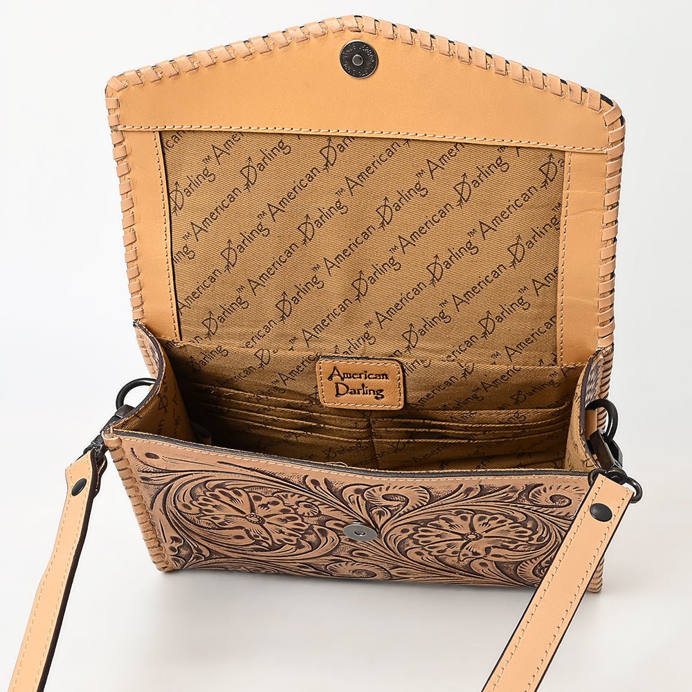 American Darling Hand Tooled Genuine Leather Women Bag Western Handbag Purse