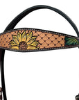 HILASON Western Horse Headstall & Breast Collar American Leather Floral Carving