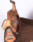 Hilason Western Horse Flex Tree Barrel Trail In American Leather Saddle Brown