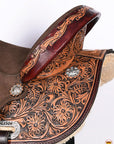 Hilason Western Horse Flex Tree Barrel Trail In American Leather Saddle Brown