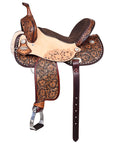 Hilason Western Horse Flex Tree Barrel Trail In American Leather Saddle Brown