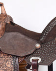 Hilason Western Horse Flex Tree Barrel Trail In American Leather Saddle Brown