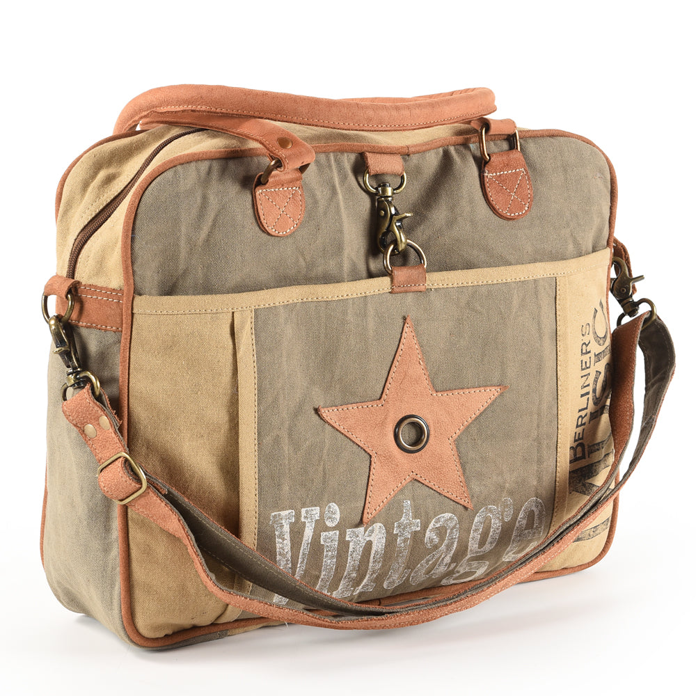 OHLAY MESSENGER Upcycled Canvas  Genuine Leather women bag western handbag purse