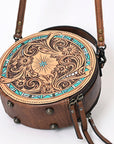 American Darling Canteen Hand Tooled Genuine Leather Women Bag Western Handbag Purse