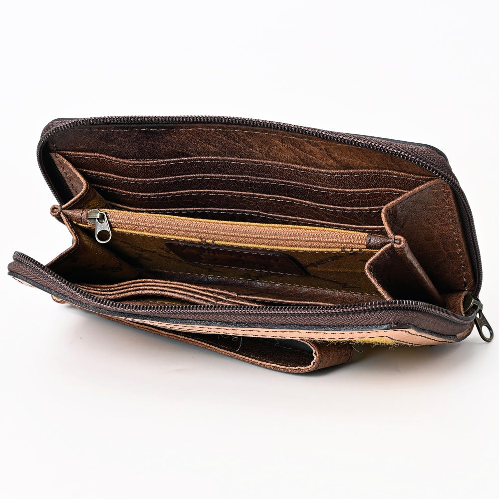 American Darling Organiser Hand Tooled Saddle Blanket Genuine Leather Women Bag Western Handbag Purse