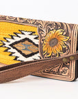 American Darling Organiser Hand Tooled Saddle Blanket Genuine Leather Women Bag Western Handbag Purse