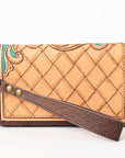 American Darling Organiser Hand Tooled Saddle Blanket Genuine Leather Women Bag Western Handbag Purse
