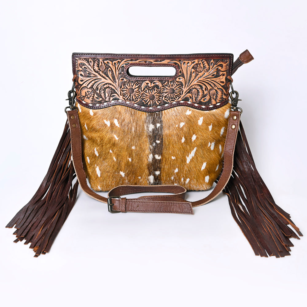 Hand Tooled Saddle Blanket Leather Western Clutch For Women
