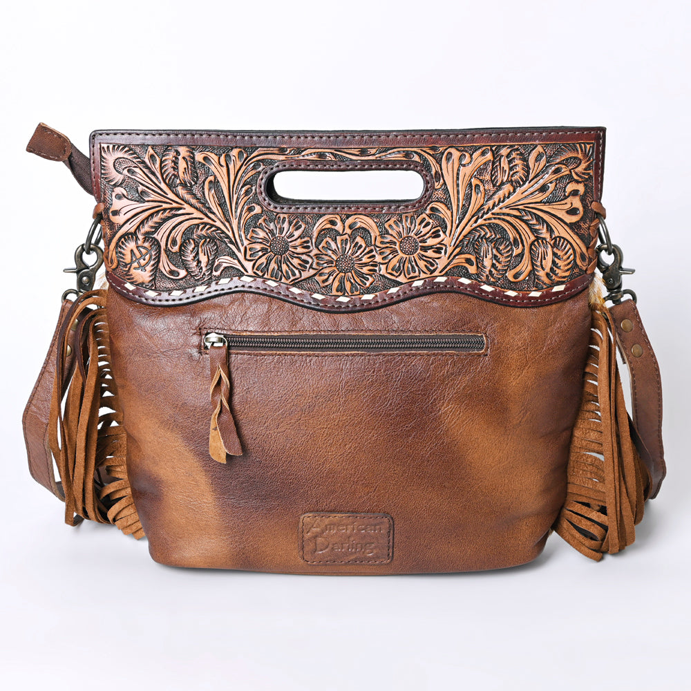 Hand Tooled Saddle Blanket Leather Western Clutch For Women