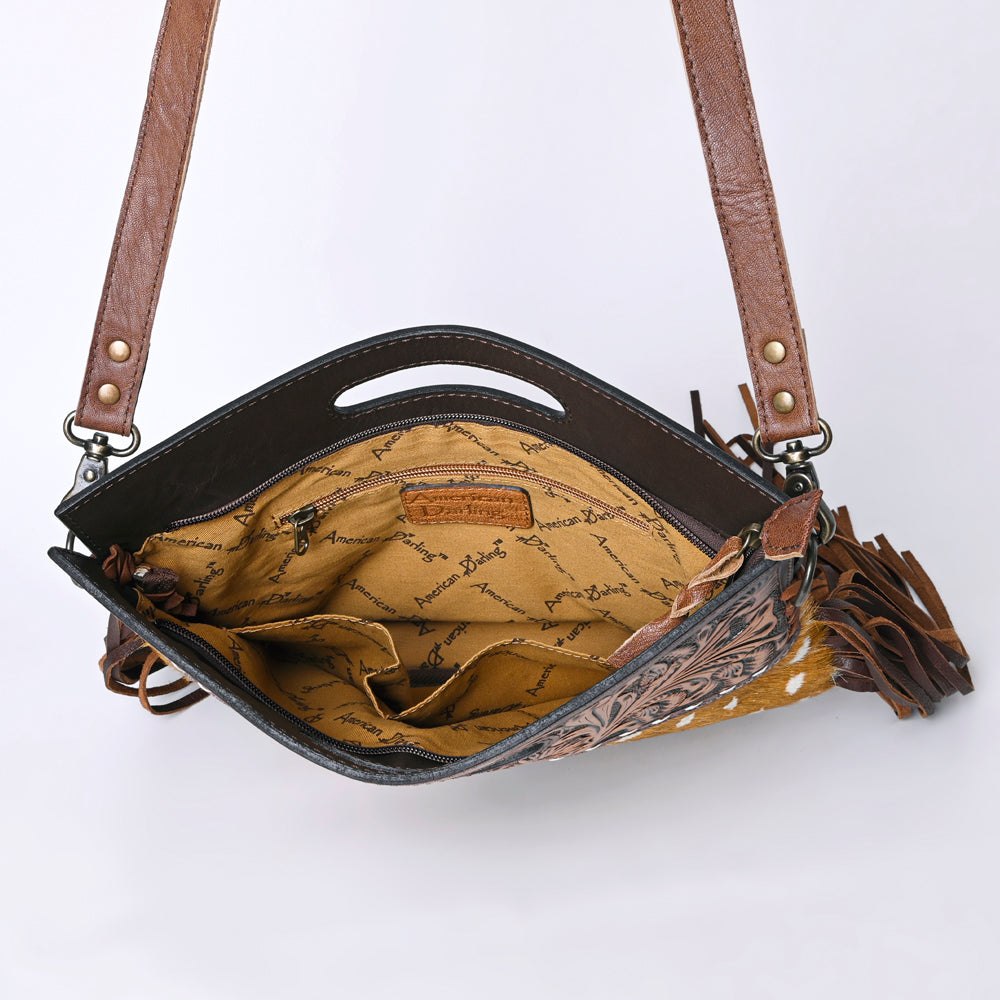 Hand Tooled Saddle Blanket Leather Western Clutch For Women
