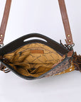 Hand Tooled Saddle Blanket Leather Western Clutch For Women