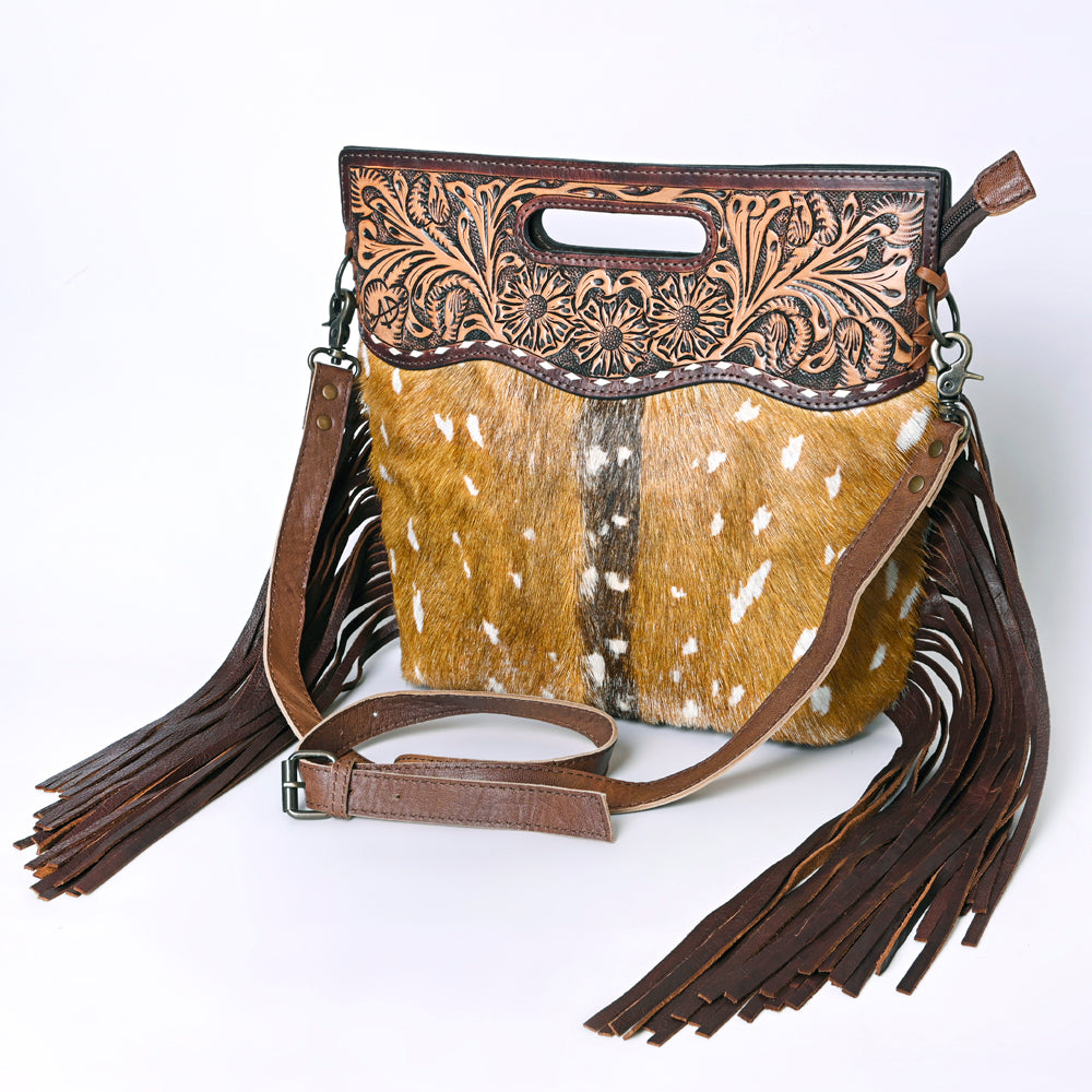 Hand Tooled Saddle Blanket Leather Western Clutch For Women