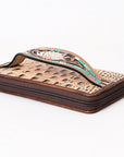 American Darling Wallet Hand Tooled Crocodile Embossed Genuine Leather Women Bag Western Handbag Purse