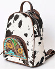 American Darling Hand Tooled Hair On Genuine Leather Women Bag Western Handbag Purse