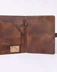 American Darling Portfolio Bag Hand Tooled Crocodile embossed Genuine Leather women bag western handbag purse - Everest Ranch