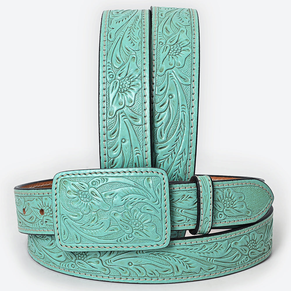American Darling ADBLF214-L Beautifully Hand Tooled Genuine American Leather Belt Men and  Women