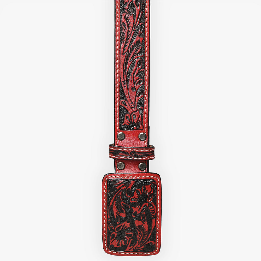 American Darling ADBLF216-L Beautifully Hand Tooled Genuine American Leather Belt Men and  Women