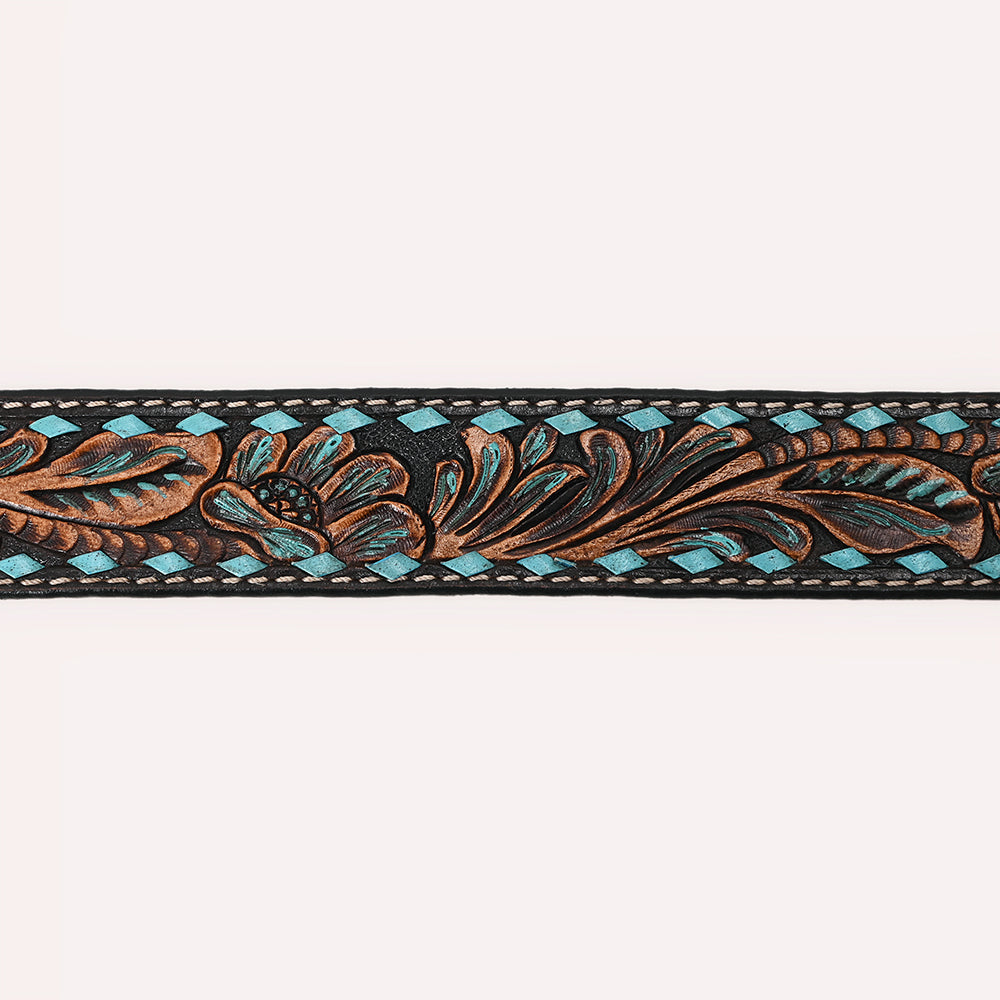HILASON Western Genuine Leather Belt for Men Women Cowboy Cowgirl Handmade Unisex Full Grain Heavy Duty Floral Tooled Belt