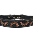 HILASON Western Genuine Leather Heavy Duty Hand Painted Dog Collar
