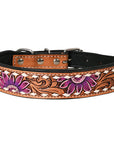 HILASON Western Genuine Leather Heavy Duty Hand Painted Dog Collar