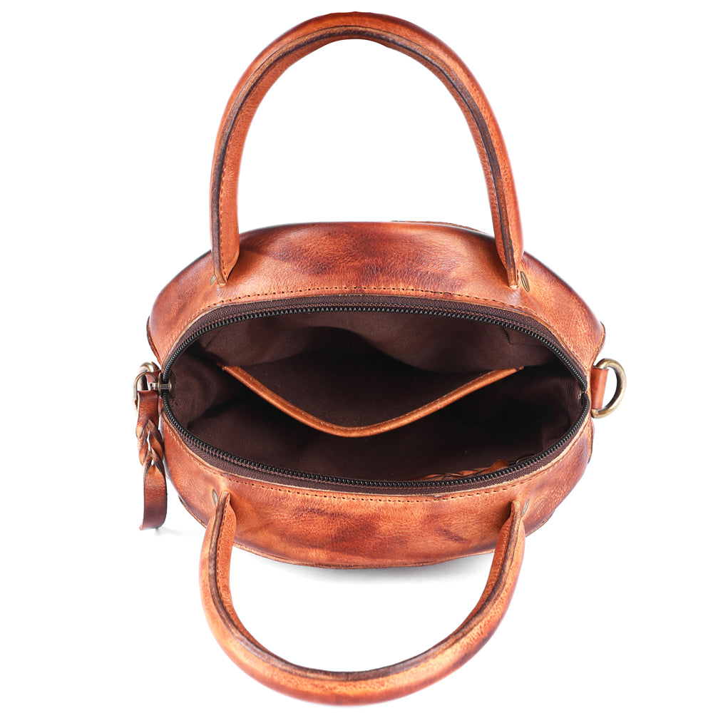 Never Mind Nmbgm136A Canteen Vintage Handmade Genuine Cowhide Leather Women Bag Western Handbag Purse