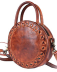 Never Mind Nmbgm136A Canteen Vintage Handmade Genuine Cowhide Leather Women Bag Western Handbag Purse