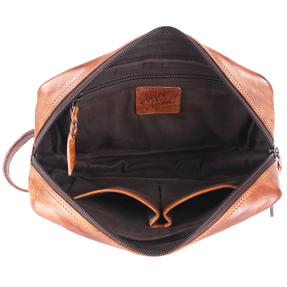 Never Mind Nmbgm137B Toiletry Vintage Handmade Genuine Cowhide Leather Women Bag Western Handbag Purse