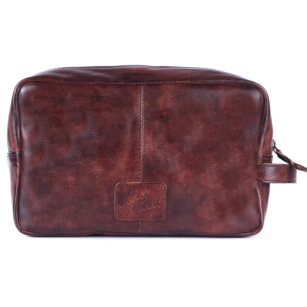 Never Mind Nmbgm137C Toiletry Vintage Handmade Genuine Cowhide Leather Women Bag Western Handbag Purse