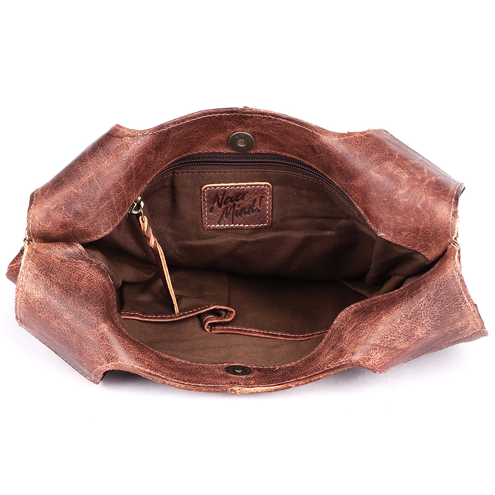 Never Mind Nmbgm138A Hobo Vintage Handmade Genuine Cowhide Leather Women Bag Western Handbag Purse