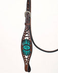 Comfytack Western Horse Hand Painted Genuine Leather Headstall Brown