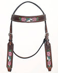 Comfytack Western Horse Floral Hand Painted Genuine Leather Headstall