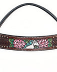 Comfytack Western Horse Floral Hand Painted Genuine Leather Headstall