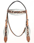 HILASON Western Horse Headstall & Breast Collar American Leather Floral Carving