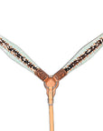 HILASON Western Horse Headstall Breast Collar Hairon Leather Tan