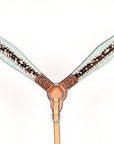 HILASON Western Horse Headstall & Breast Collar American Leather Floral Carving