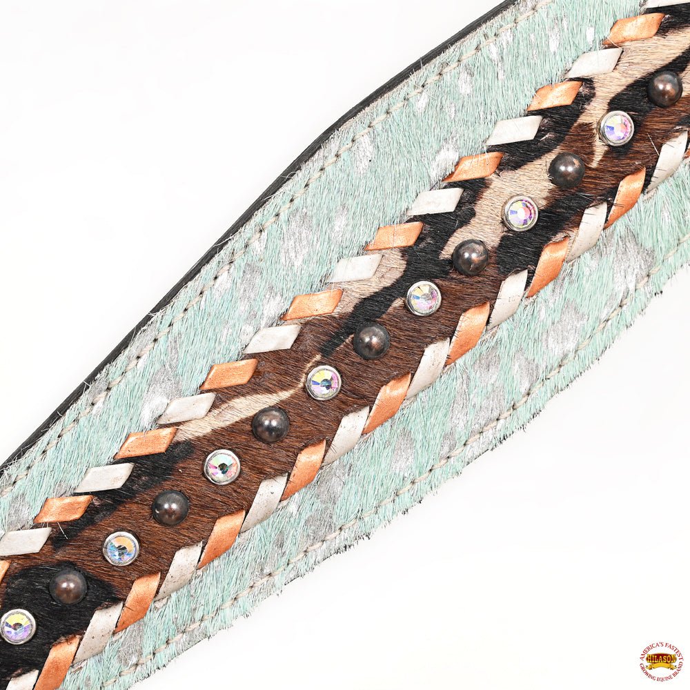 HILASON Western Horse Headstall &amp; Breast Collar American Leather Floral Carving