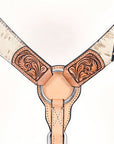 HILASON Western Horse Headstall & Breast Collar American Leather Floral Carving