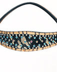 HILASON Western Horse Headstall Breast Collar Hairon Leather Tan