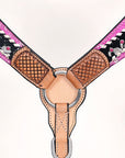 HILASON W. H. Headstall Breast Collar Hairon Leather Tan – Hilason
